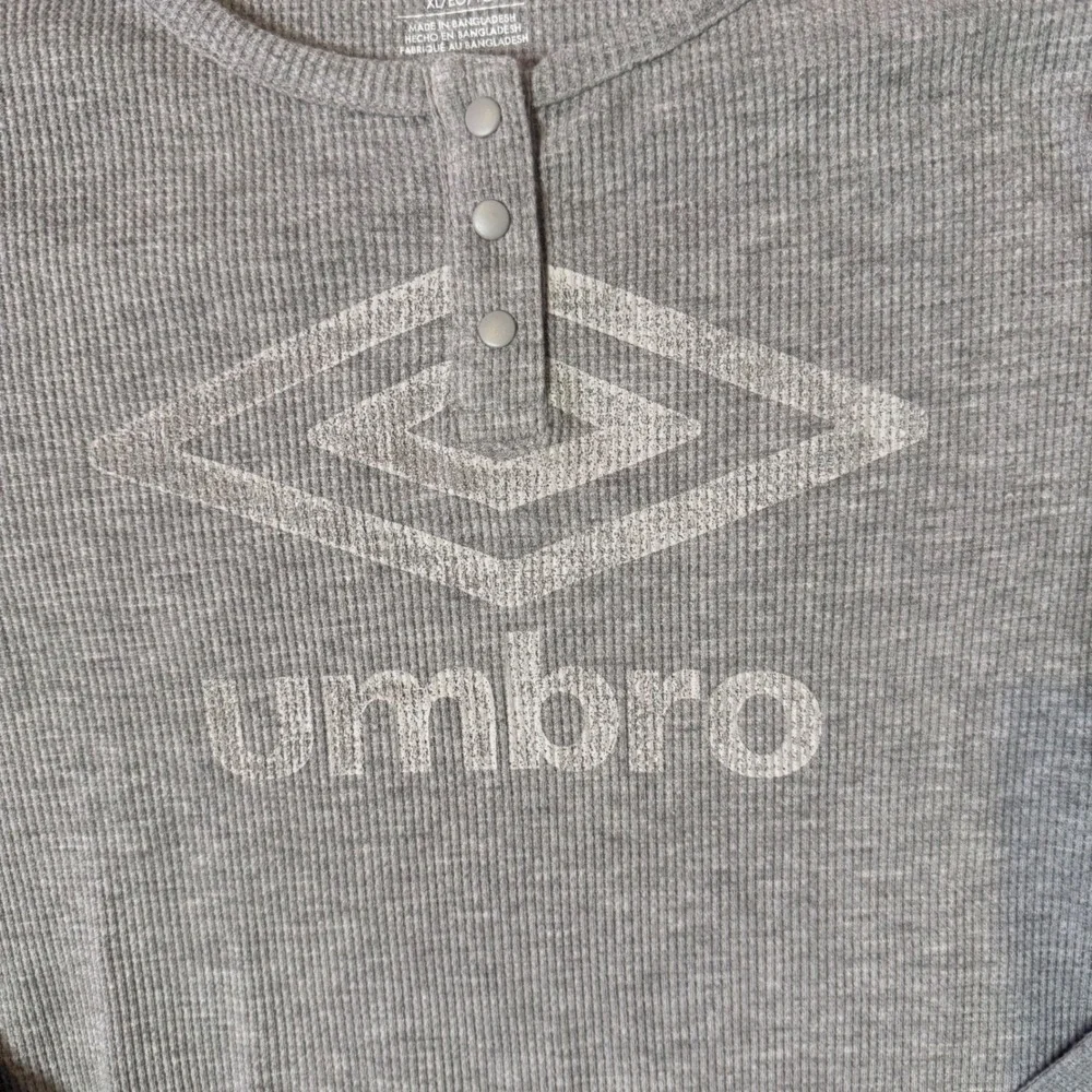 Womens Thermal Waffle Knit Henley Bodysuit Long Sleeve Size XL Gray Umbro NEW - Picture 5 of 11
